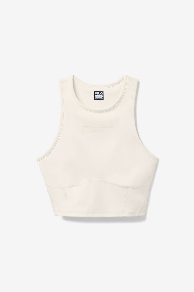 Fila Tank Top Womens White - Invigorate Fitted - Philippines 4758019-ZF